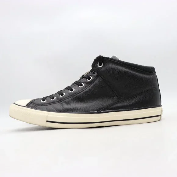 Converse High Street Mid Men's Size 13 Black Leather Casual Athletic Sneakers - Picture 4 of 9
